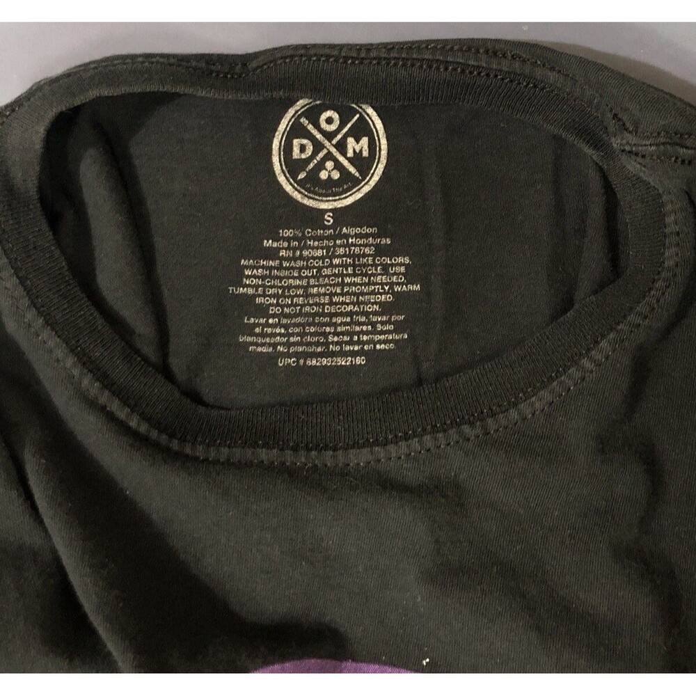 DOM Shirt Unisex Black Short Sleeve Crewneck Nobody Freaking Cares Alien Logo S - Picture 4 of 4